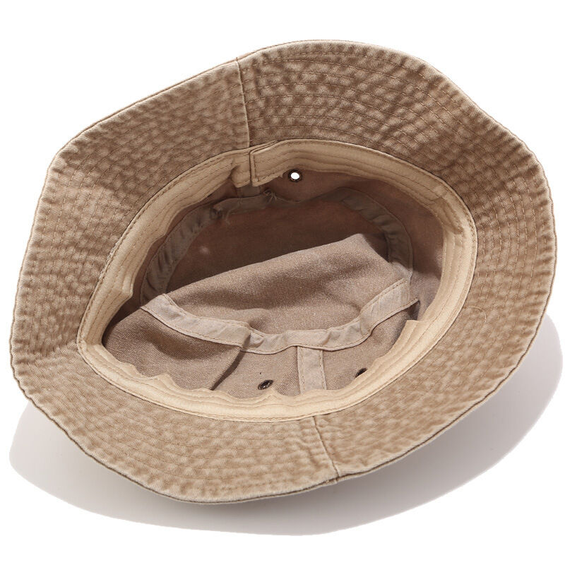Simple Solid Color Denim Fabric Unisex Bucket Hats h5 Picture4