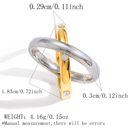 Luxury Daily Irregular Shape Stainless Steel Waterproof Gold Color Statement Rings