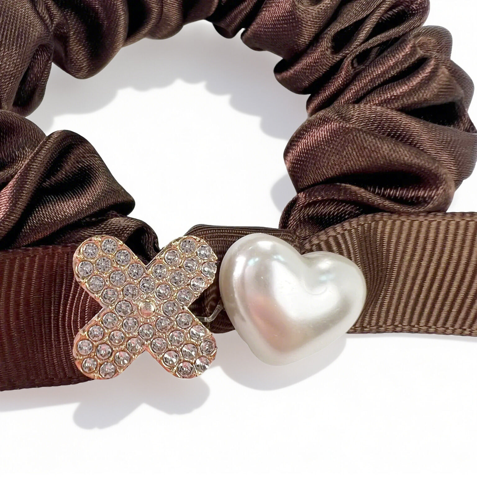 Romantic Series Sweet Heart Bow Knot Fabric Women's Scrunchies Picture4