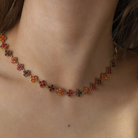Ensembles de colliers pour femmes, romantiques et élégants, en acier inoxydable, imperméables, couleur or, ornés de cristaux et de motifs de trèfle.