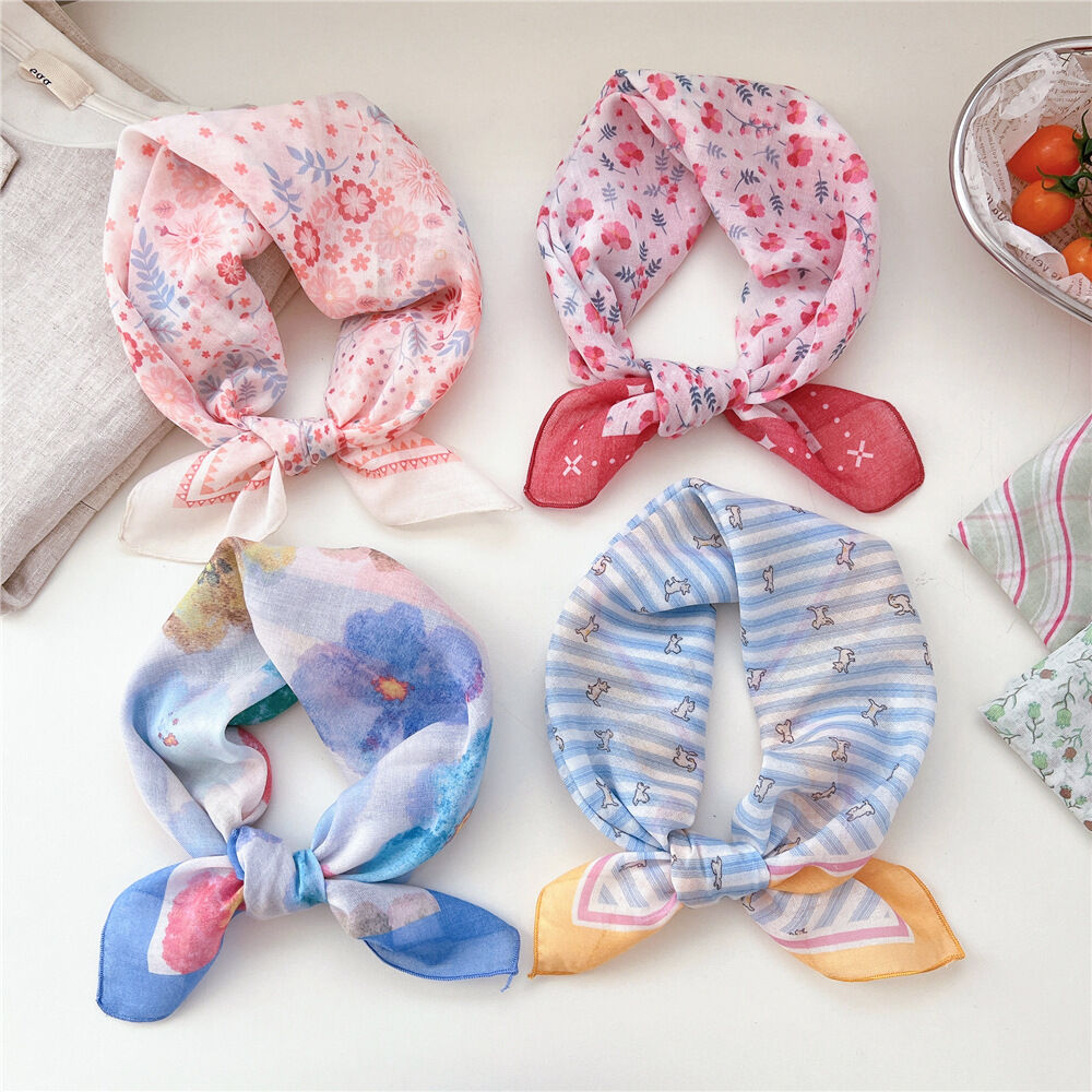 Sweet Flower Mixed Color Cotton Women's Summer Scarves Picture3