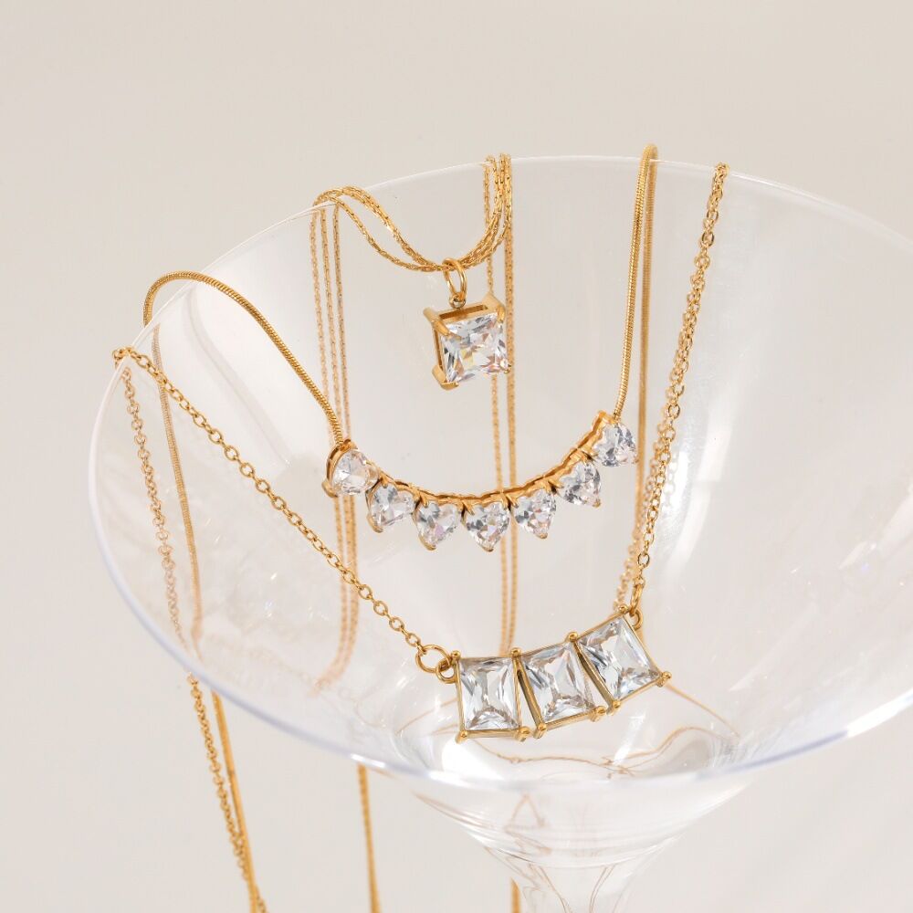 Heart Shape Stainless Steel Waterproof Gold Color Women's Pendant Necklaces h5 Picture2