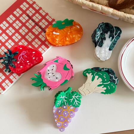 Simple Series Cute Fruit Imitation Acetate Sheet Women's Hair Claws