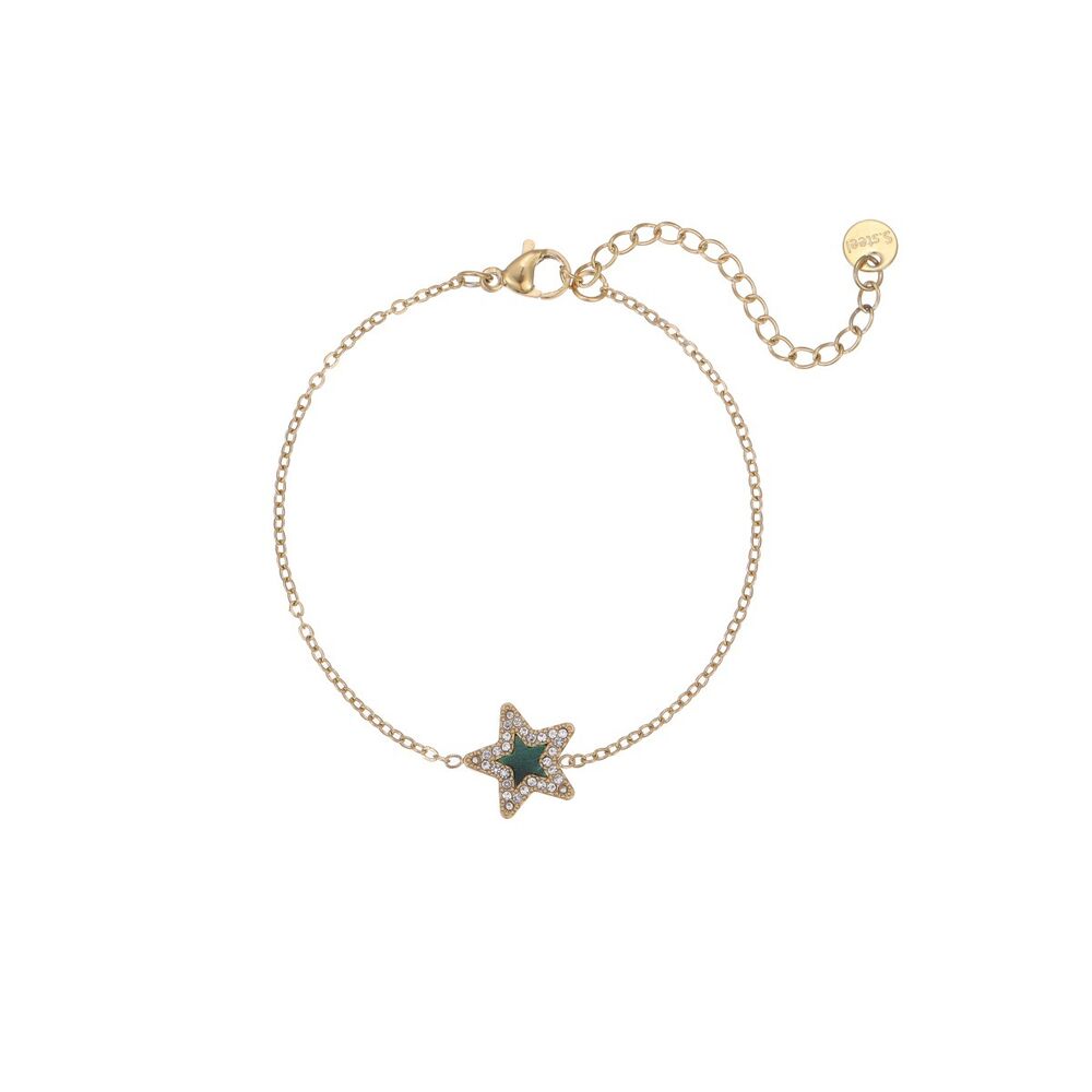 Bracciale da donna semplice, retrò, con catena a stella in acciaio inossidabile, impermeabile, color oro. h5Immagine5
