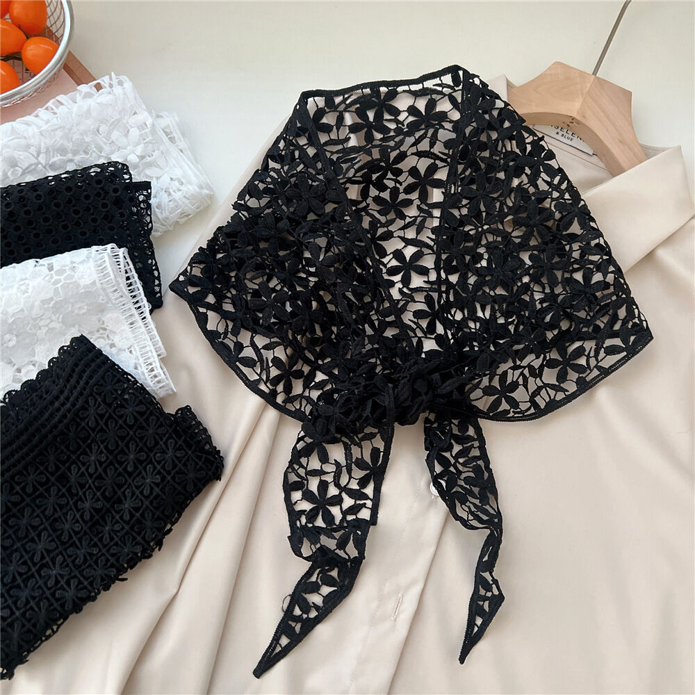 Bufandas de verano para mujer con encaje de color liso y elegantes de la serie romántica 2