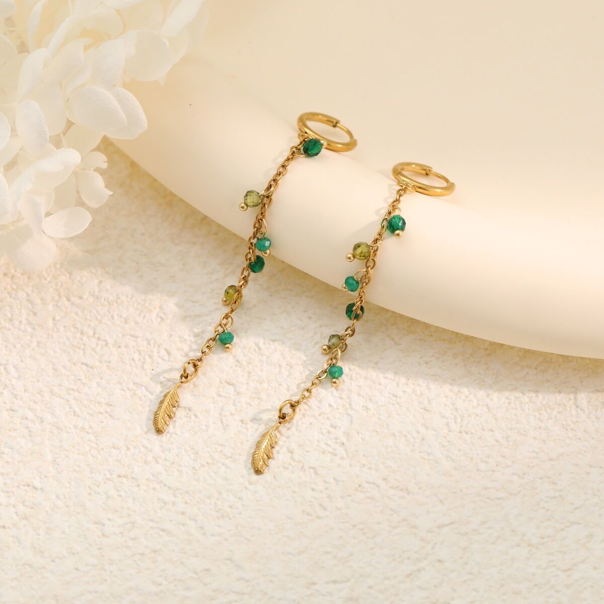 Simple Series Daily Tassel Stainless Steel Waterproof Gold Color Drop Earrings Picture2