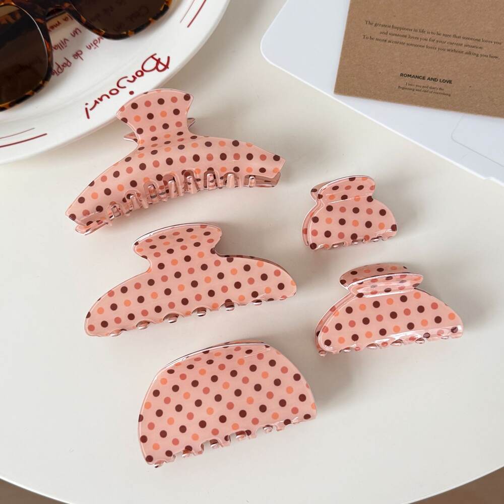 Simple Series Cute Polka Dots Pvc Women's Hair Claws h5Picture3