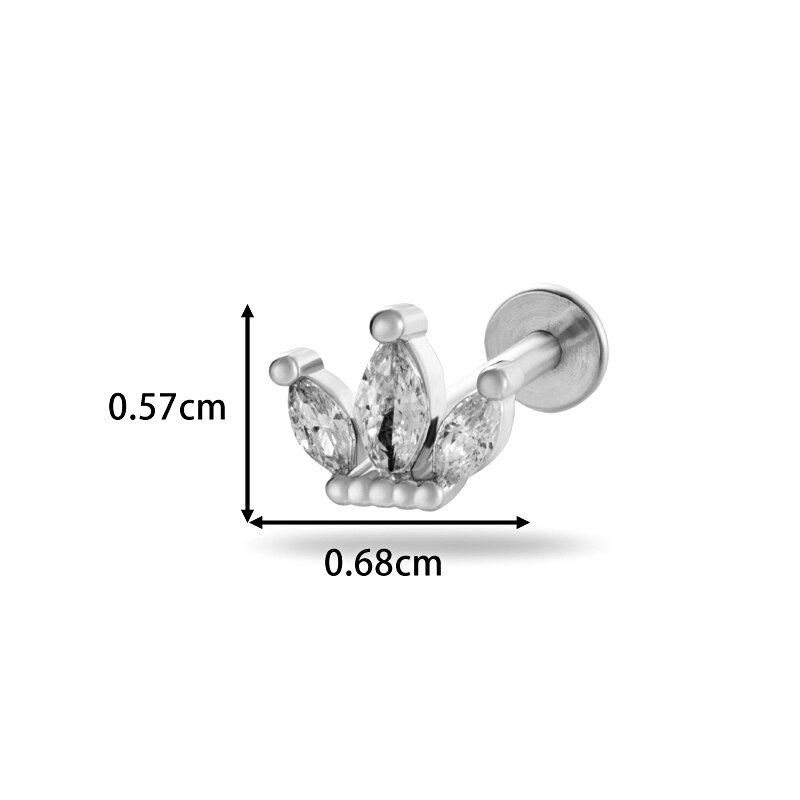 Simple Flower Heart Bow Knot Cross Moon Copper   Gold Color  Zircon Women's Piercing Earrings h5 Picture2