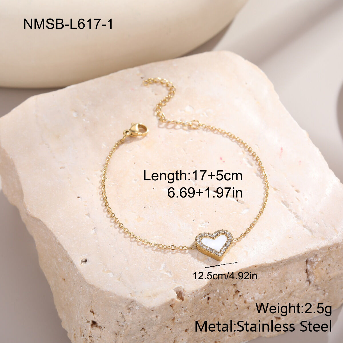 Bracelet chaîne rétro quotidien en acier inoxydable étanche couleur or pour femme h5 