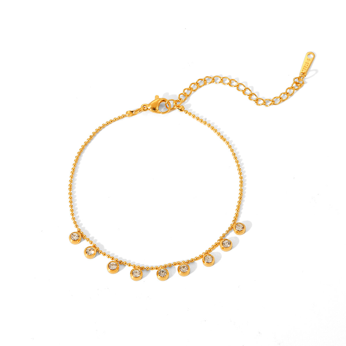 Simple Chain Stainless Steel Waterproof Gold Color Zircon Women's Chain Necklaces h5 