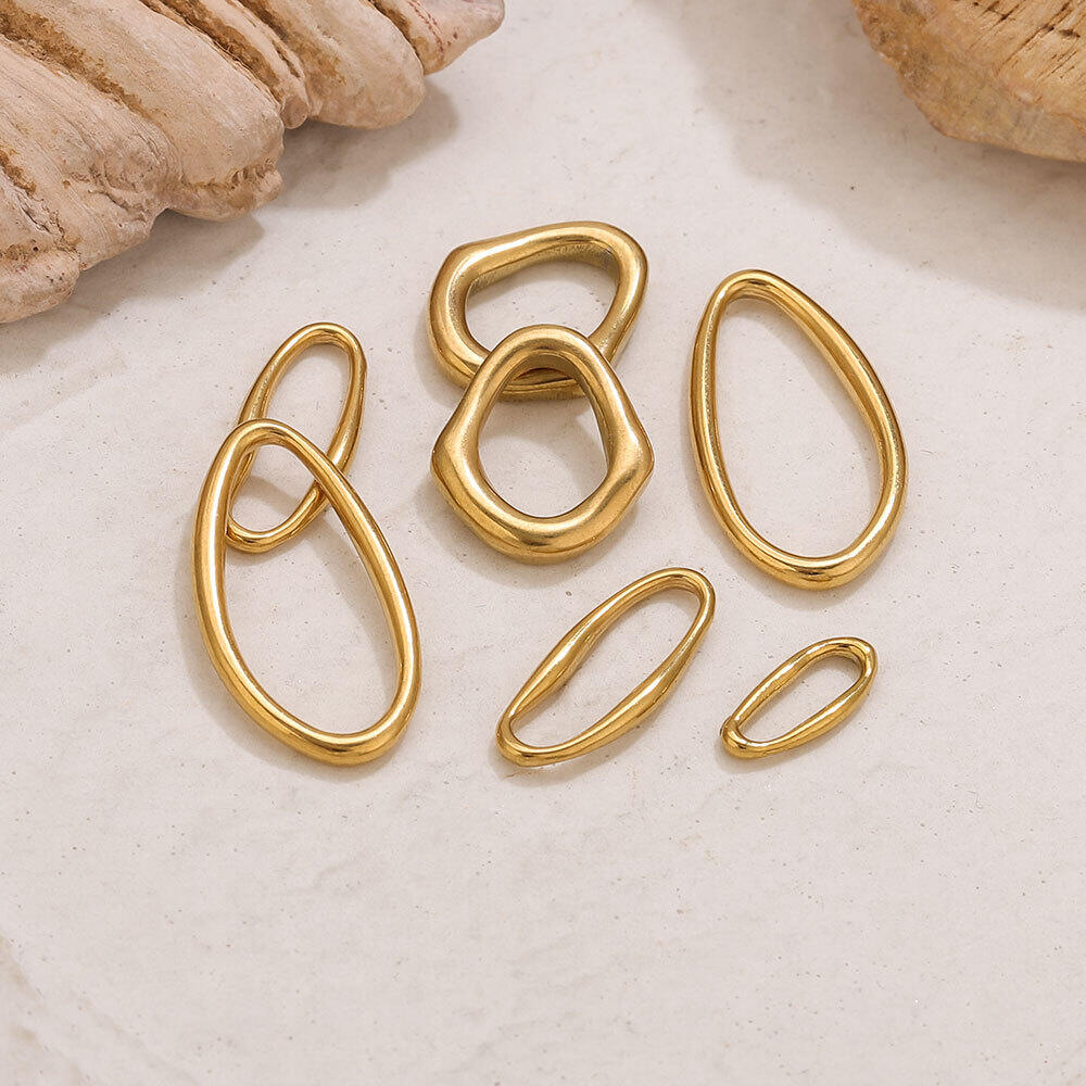Simple Series Diy Irregular Shape Solid Color Stainless Steel Waterproof   Gold Color  Jewelry Closures Picture3