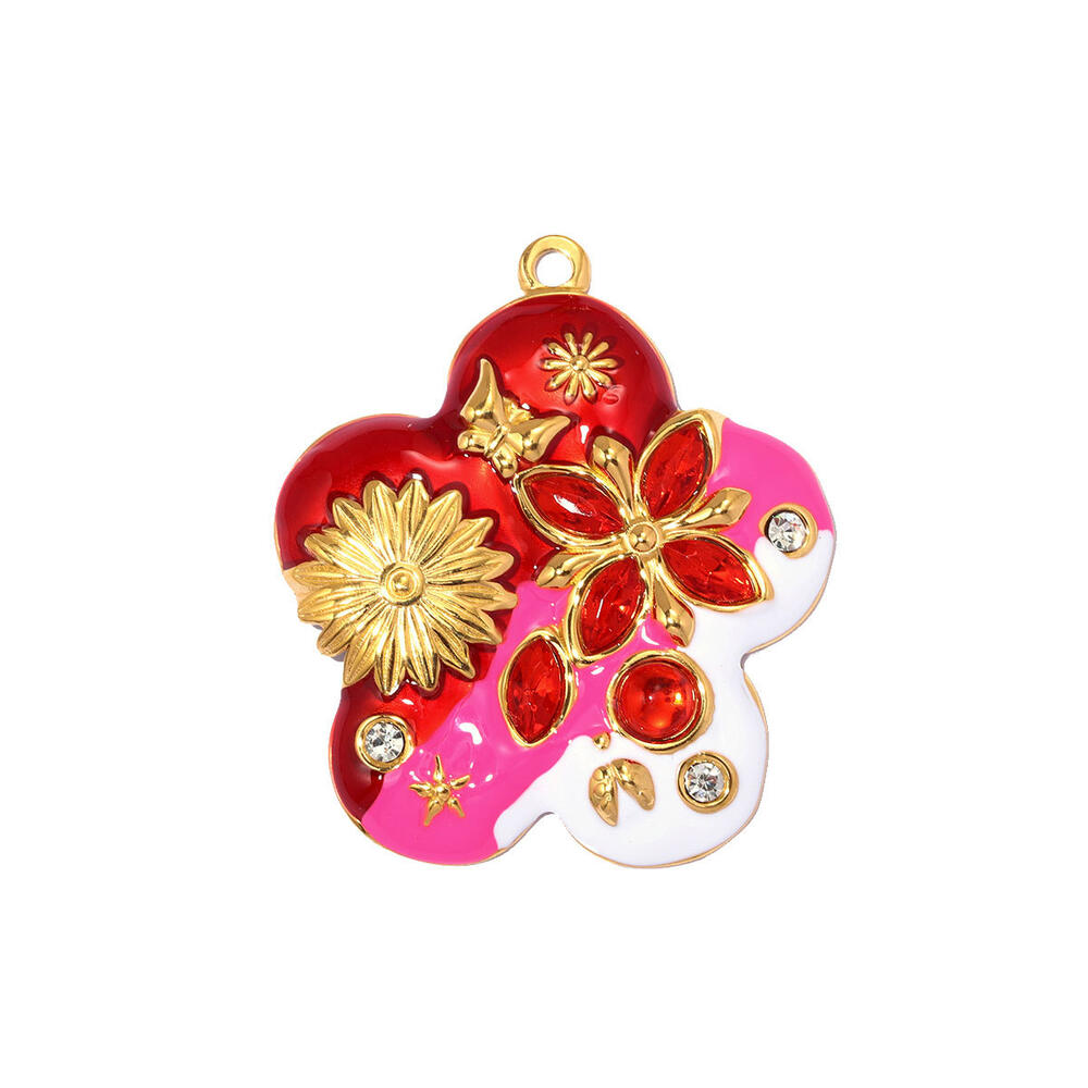 Simple Series Diy Heart Plant Geometric Shape Stainless Steel Waterproof Gold Color Women's Pendants Picture2