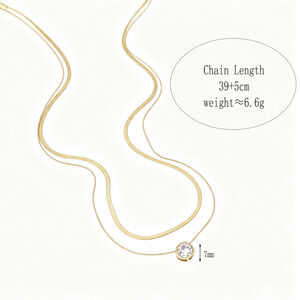 Classic Flower Droplet Stainless Steel Waterproof Gold Color Zircon Women's Layered Necklaces h5