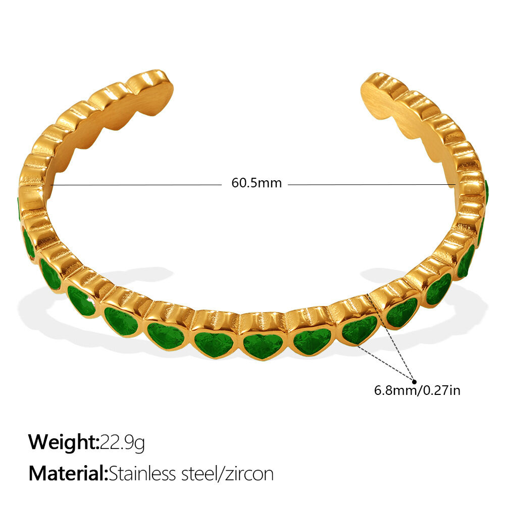 SZ227GNG Green Zirconium Bracelet 