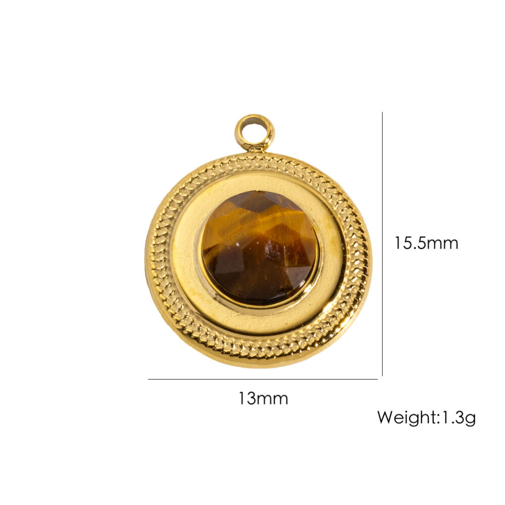 Simple Series Diy Circle Natural Stones Women's Pendants