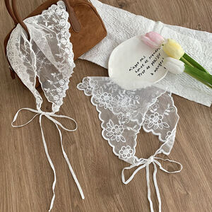 Romantic Series Sweet Solid Color Hollowed-Out Lace Women's Summer Scarves h5 Picture3