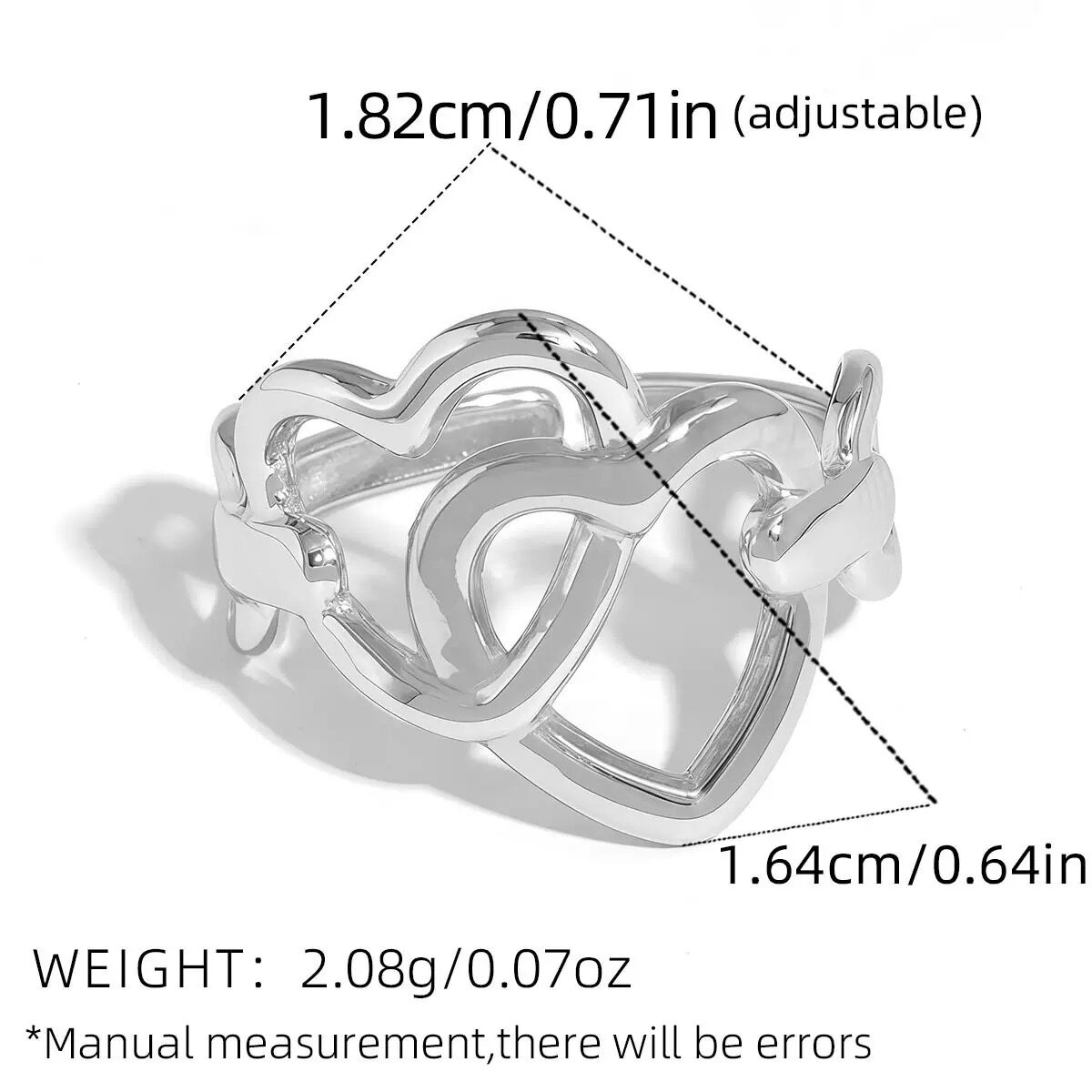 Simple Series Daily Irregular Shape Stainless Steel Waterproof   Gold Color  Statement Rings h5 