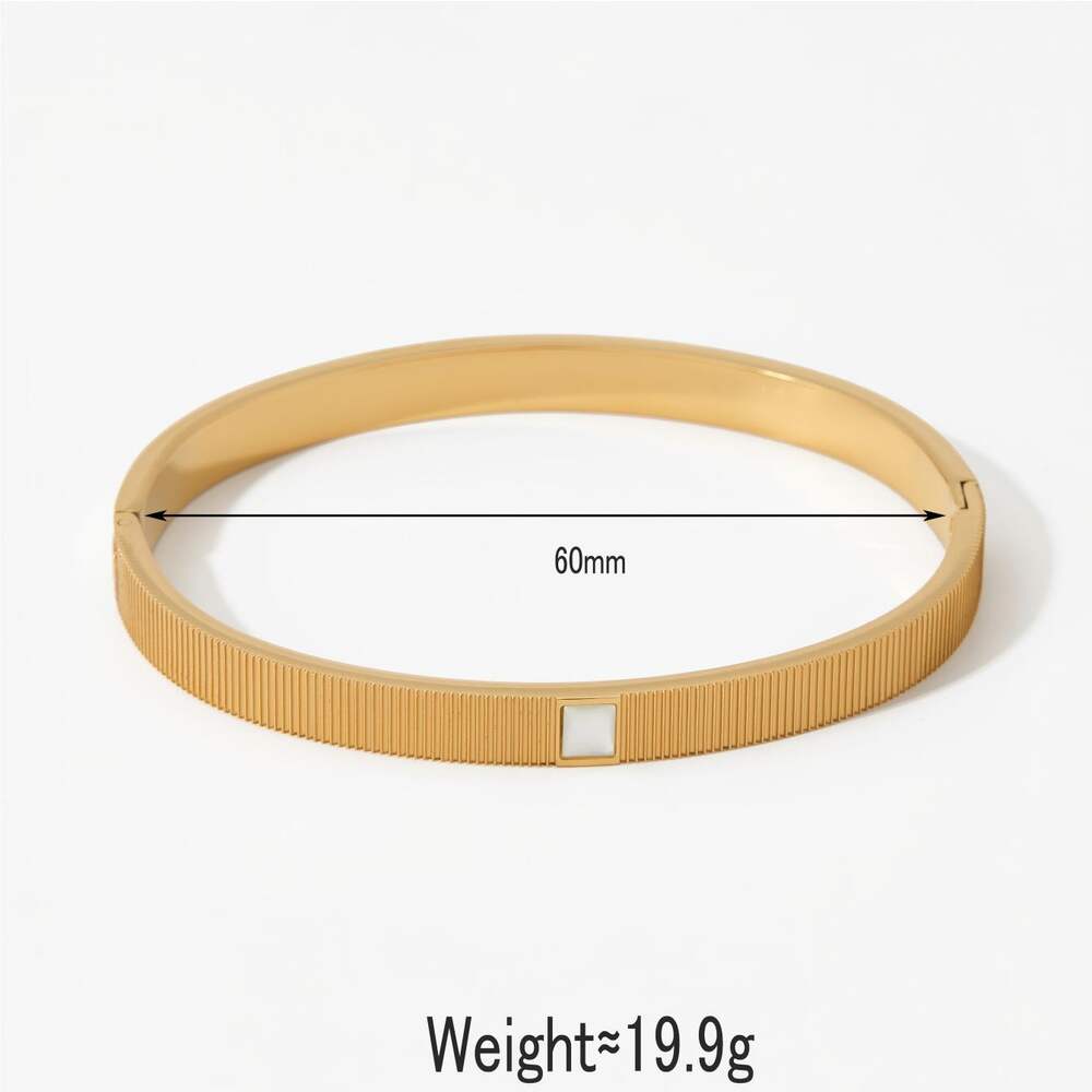Minimalist Circle Stainless Steel Waterproof Gold Color Women's Bangles Picture5