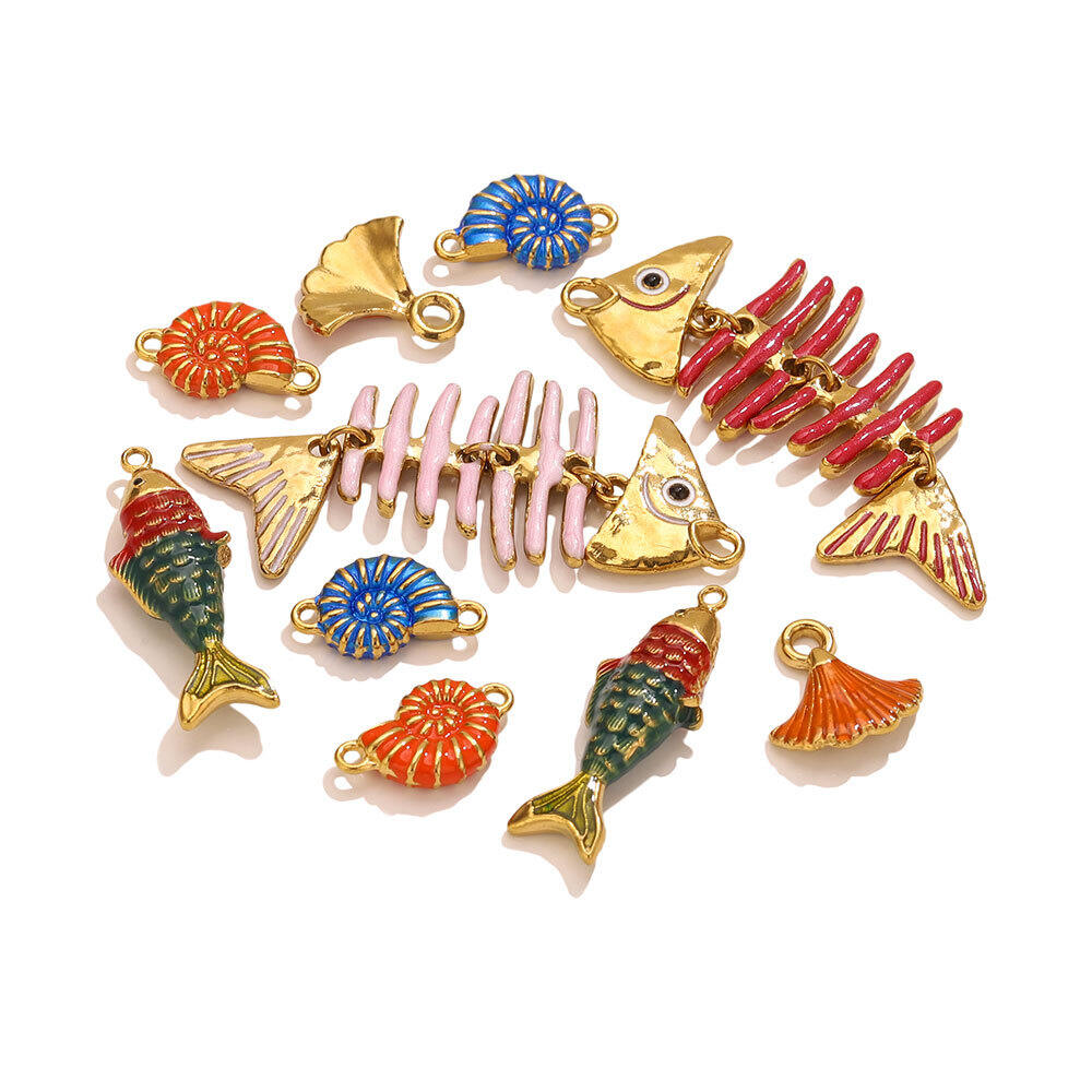 Luxurious Series Diy Shell Fish Stainless Steel Waterproof   Gold Color  Women's Pendants Picture5