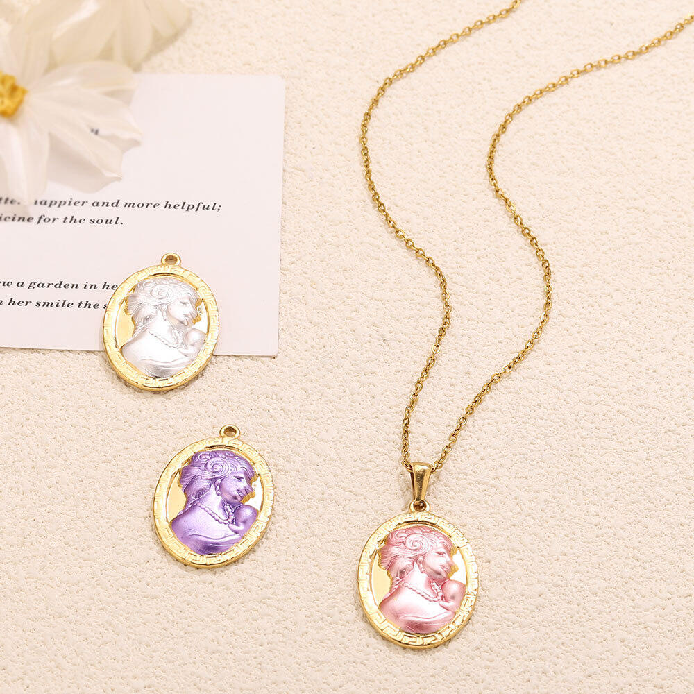 Classic Series Diy Angel Stainless Steel Waterproof Gold Color Women's Pendants 2