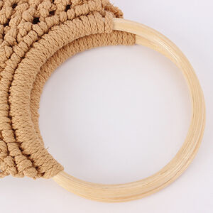 Vacation Style Woven Solid Color Hollowed-Out Braided Rope Women's Trapezoid Bag h5 Picture2