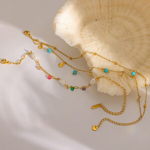 Simple Series Bohemian Circle Stainless Steel Waterproof Gold Color Anklets h5 Picture3