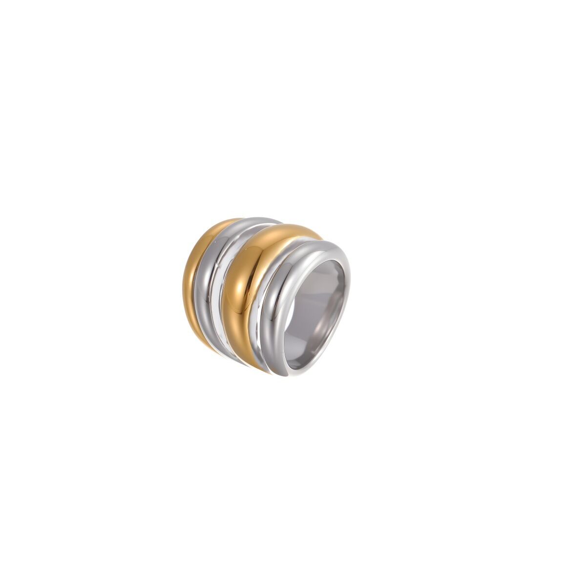 Bagues de luxe minimalistes, de forme irrégulière et torsadée, en acier inoxydable, étanches et de couleur or h5 Image5