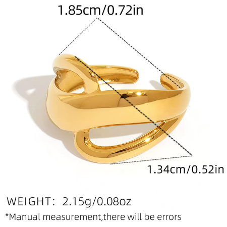Retro-Ringe in Schmetterlingsform aus Edelstahl, wasserfest, goldfarben, mit unregelmäßiger Schmetterlingsform