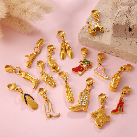 Boots Shape Stainless Steel Waterproof Gold Color DIY Pendants