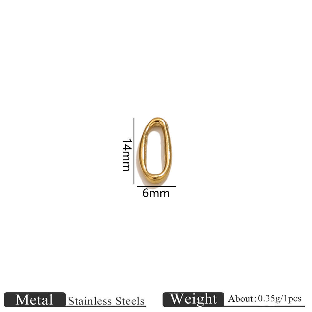 Simple Series Diy Irregular Shape Solid Color Stainless Steel Waterproof   Gold Color  Jewelry Closures 