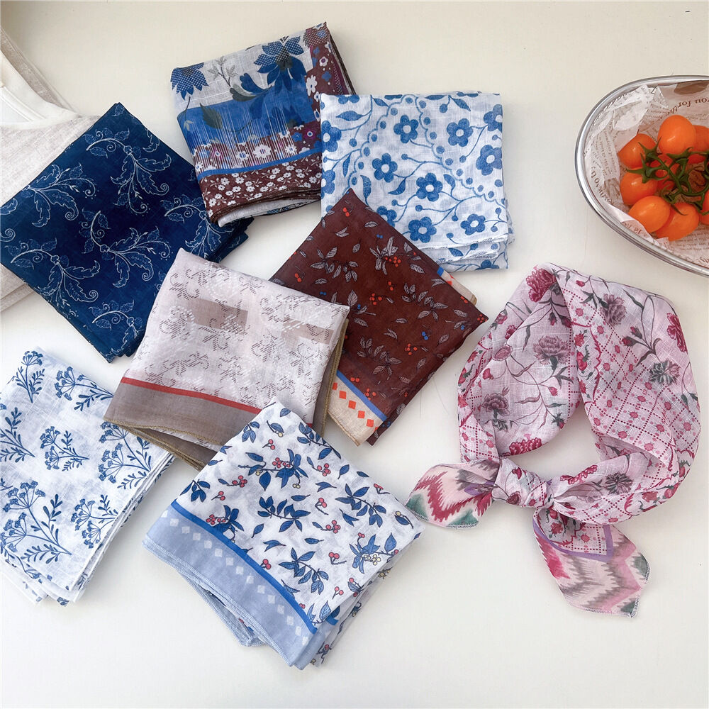 Retro Flower Cotton Women's Summer Scarves h5Picture4