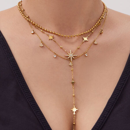 Shinning Sun Stainless Steel Gold Color Women's Pendant Necklaces 2