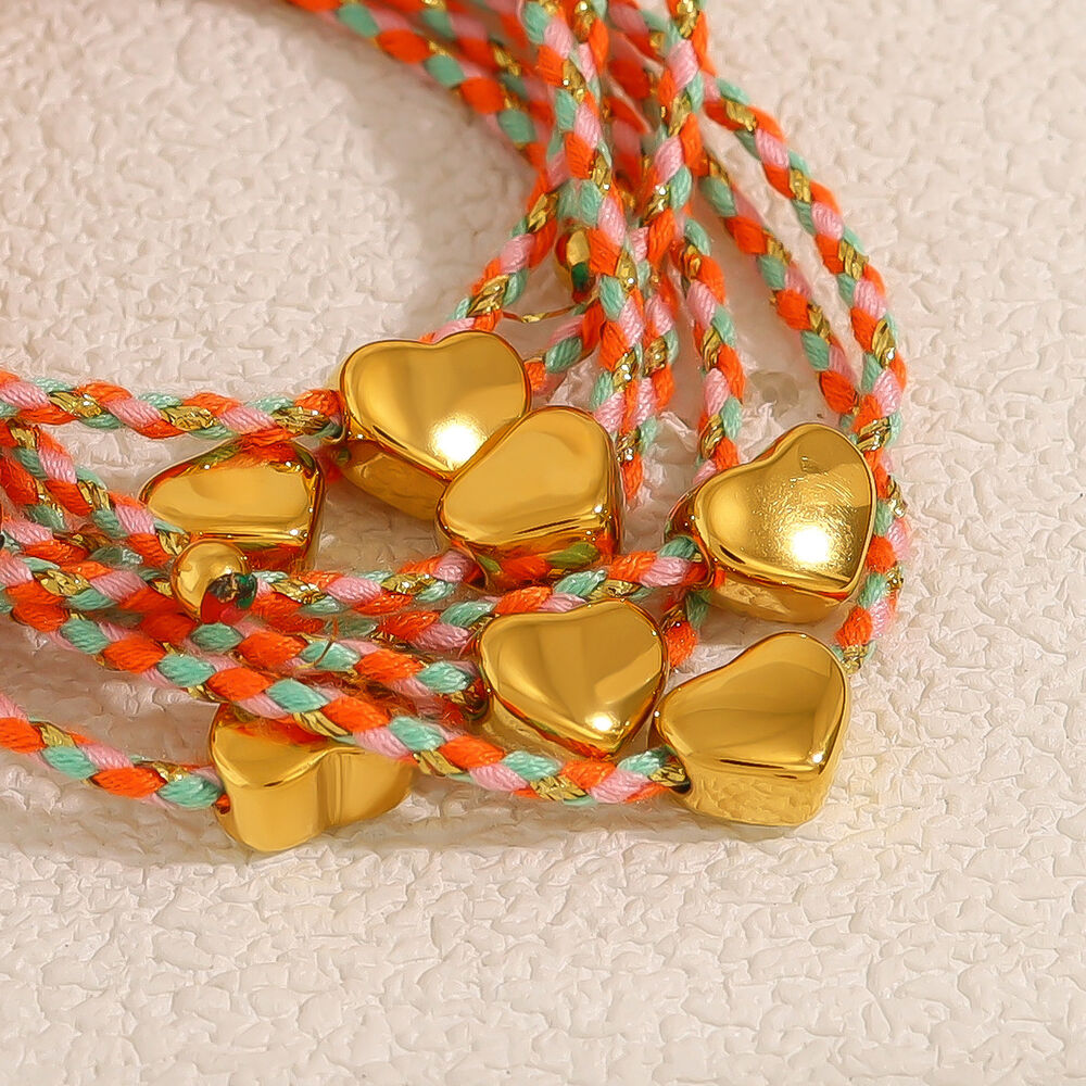 Heart Braided Rope Gold Color Women's Braided Bracelets Picture3