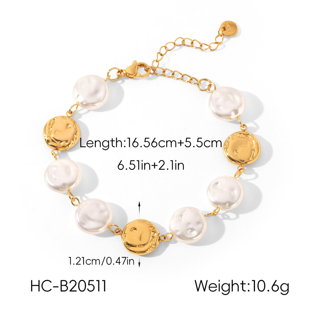 Simple Daily Circle Stainless Steel Waterproof Gold Color Women's Chain Bracelets Picture6