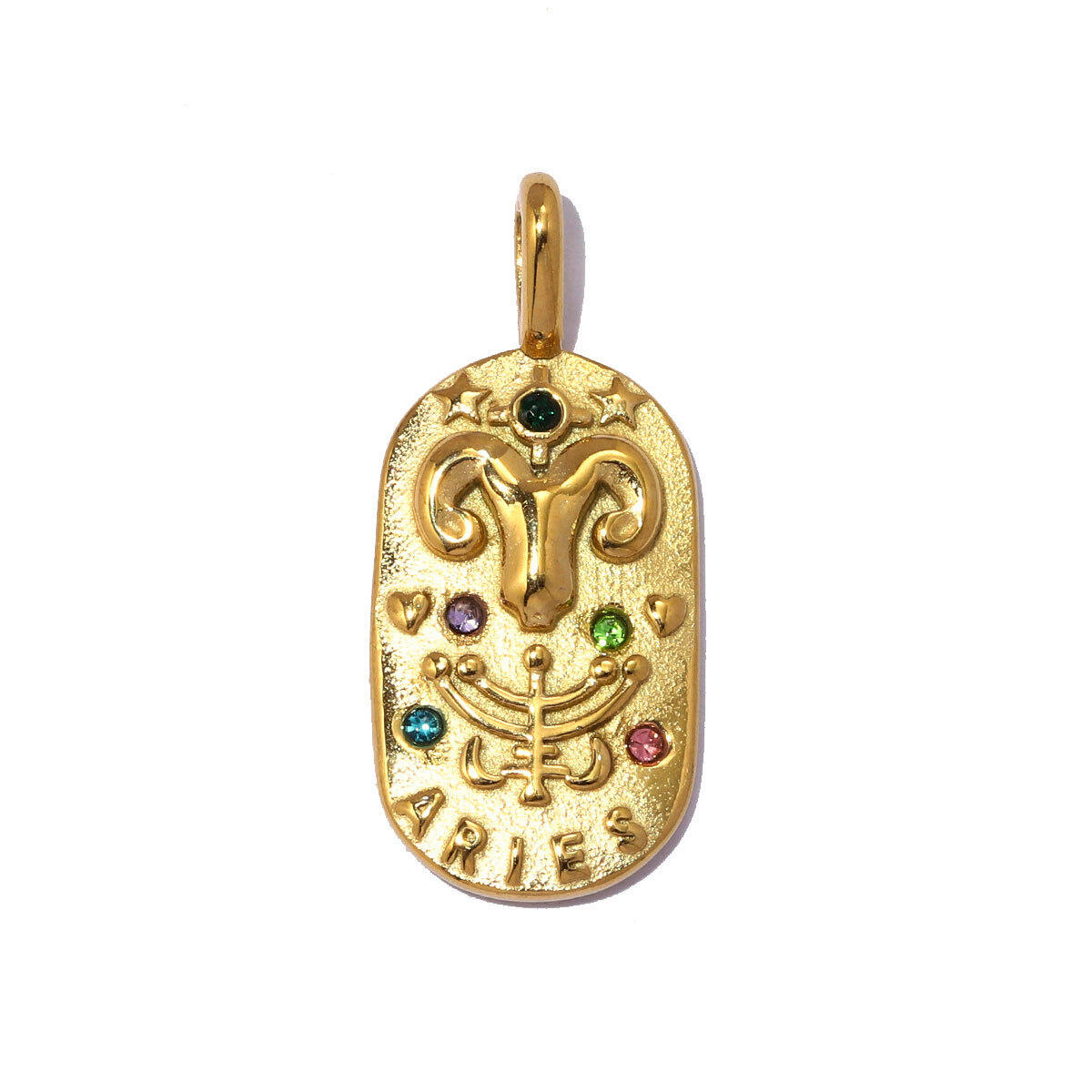 Classic Series Diy Rectangle Constellation Stainless Steel Waterproof   Gold Color  Women's Pendants 