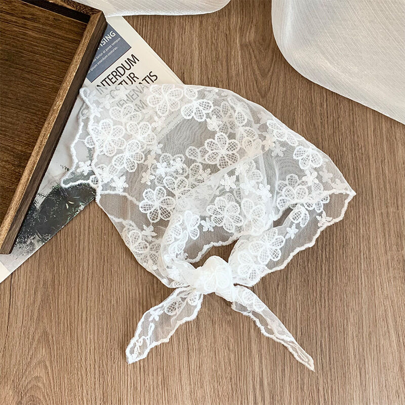 Romantic Series Sweet Solid Color Hollowed-Out Lace Women's Summer Scarves