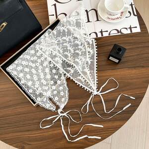 Romantic Series Diy Solid Color Lace Women's Summer Scarves h5 Picture2