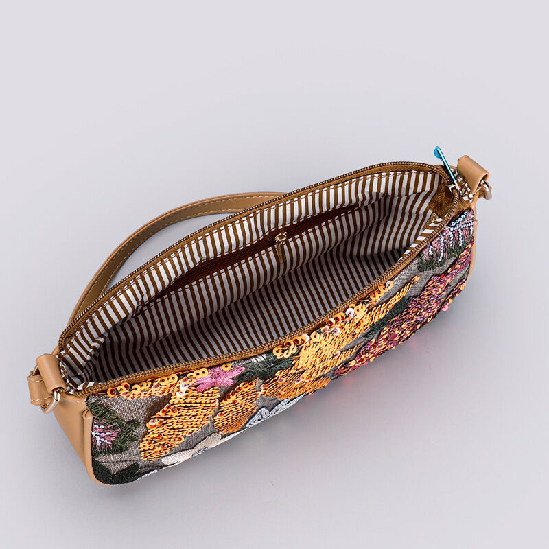 Luxuriöse, perlenbestickte Schultertaschen für Damen mit Blumenmuster h5 Bild4