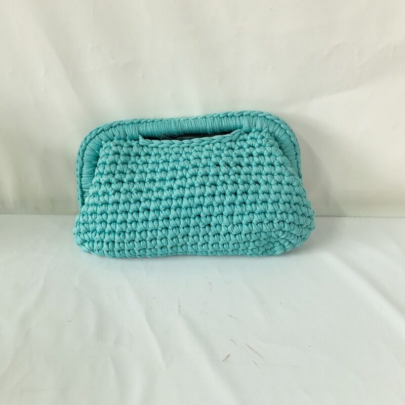 Casual Style Woven Solid Color Braided Rope Women's Pillow Bag