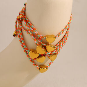 Heart Braided Rope Gold Color Women's Braided Bracelets h5 Picture4