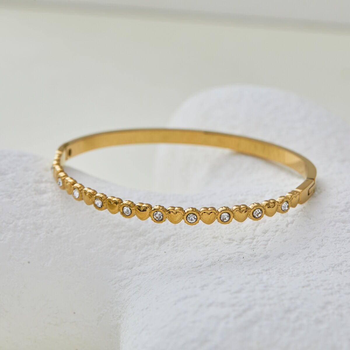 Luxury Irregular Shape Stainless Steel Waterproof   Gold Color  Women's Bangles Picture4