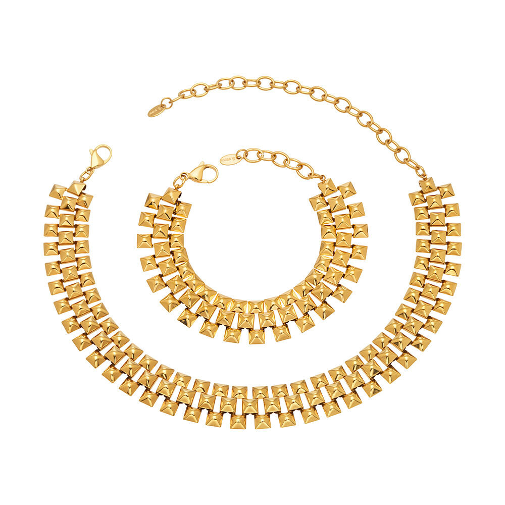 Einfache Damen-Halskette aus Edelstahl in Goldfarbe Bild6