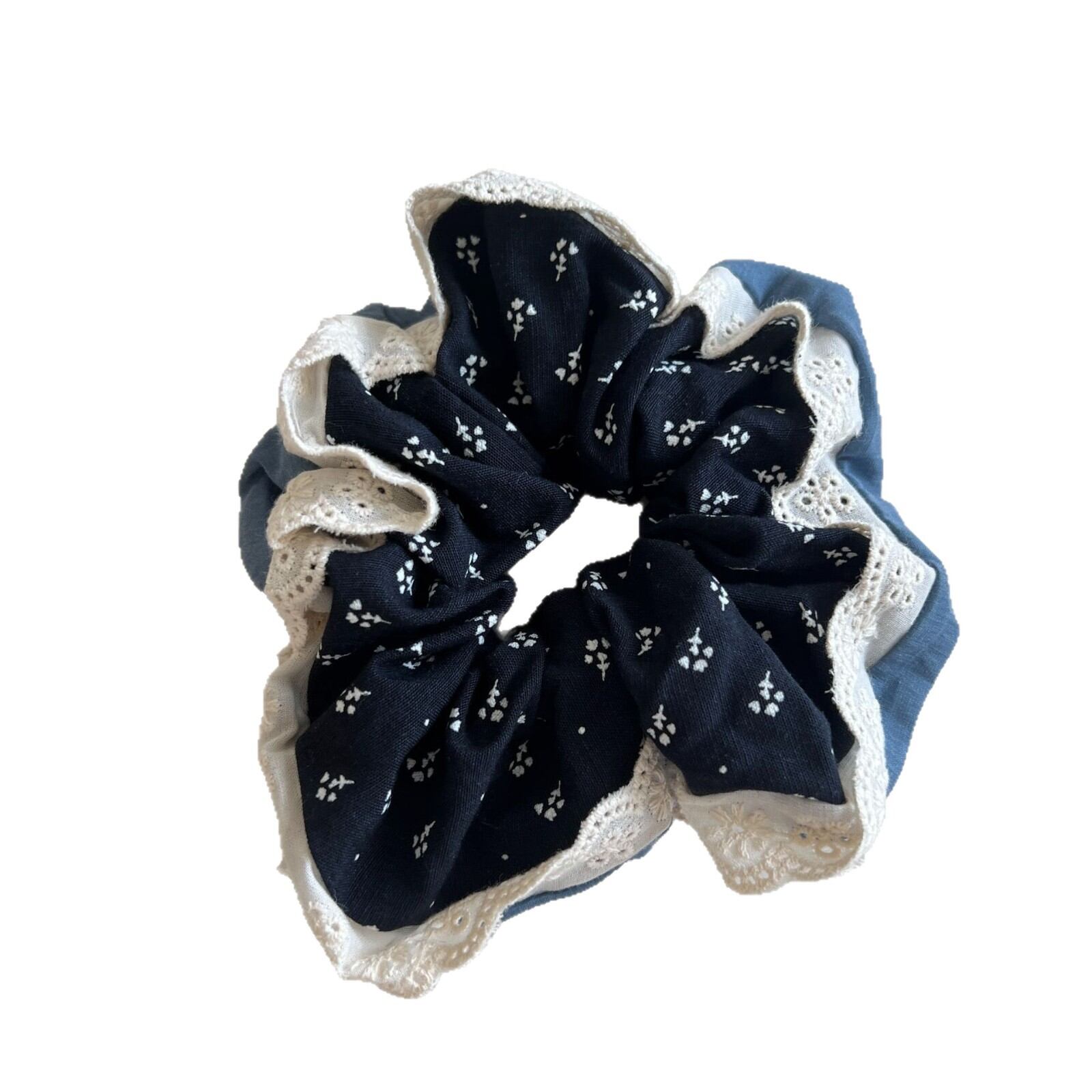 Simple Series Retro Flower Bow Knot Fabric Women's Scrunchies h5 Picture5