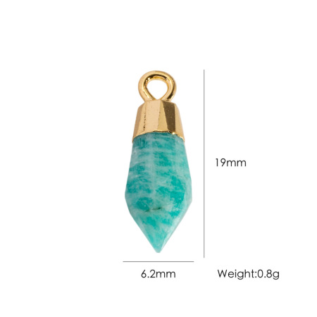 Retro Irregular Shape Gradient Color Natural Stones Gold Color Natural Stone Women's Pendants