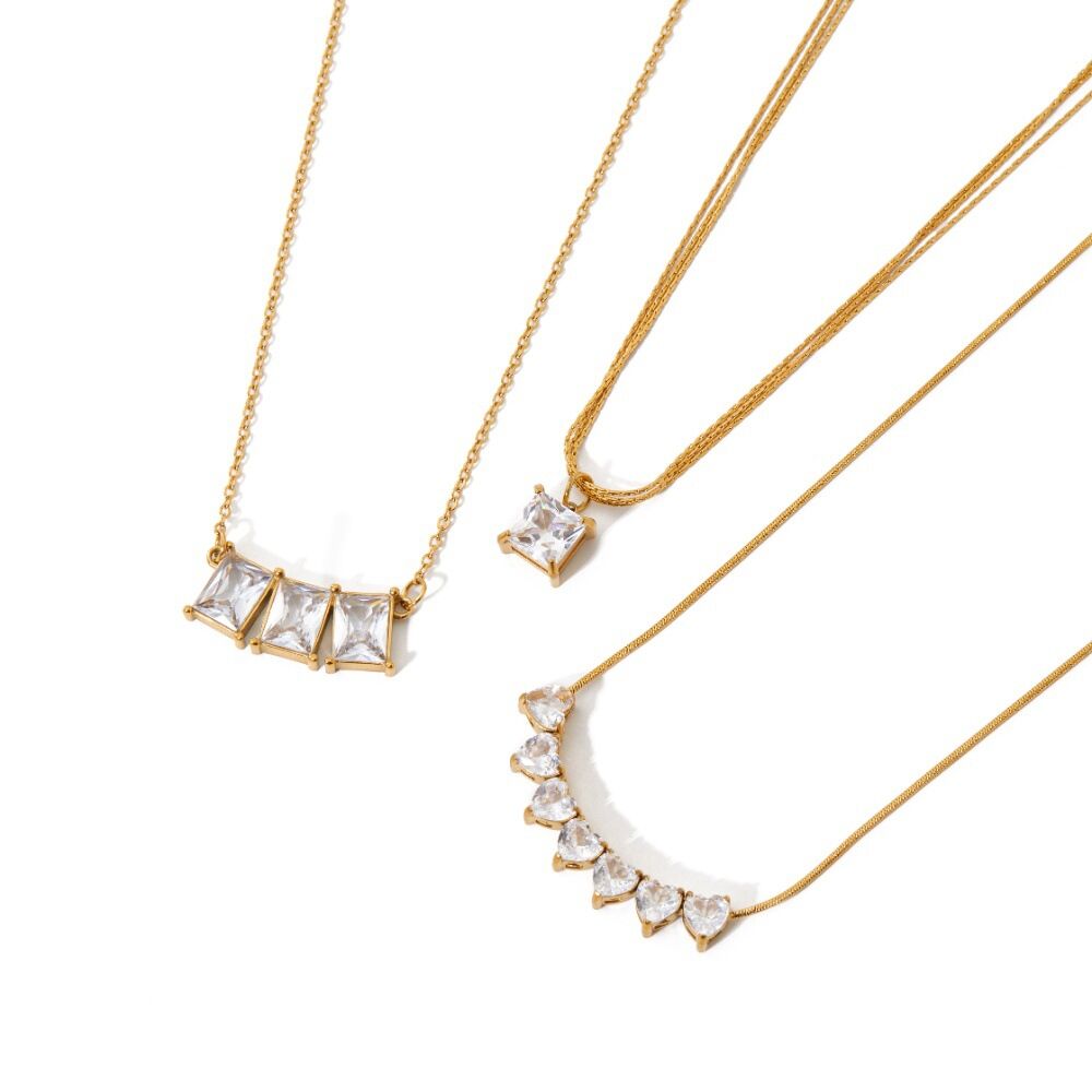 Heart Shape Stainless Steel Waterproof Gold Color Women's Pendant Necklaces h5 Picture3