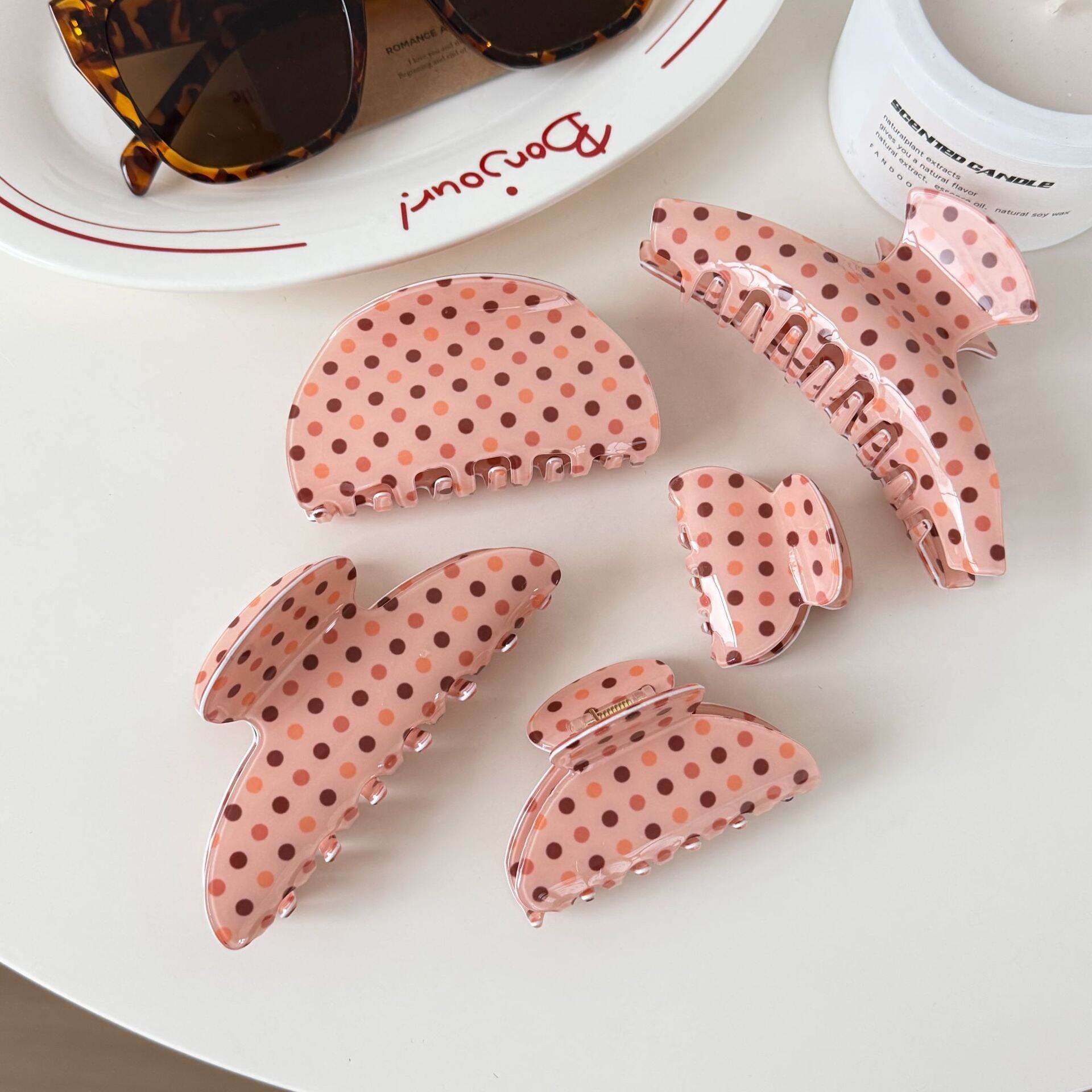 Simple Series Cute Polka Dots Pvc Women's Hair Claws h5Picture2