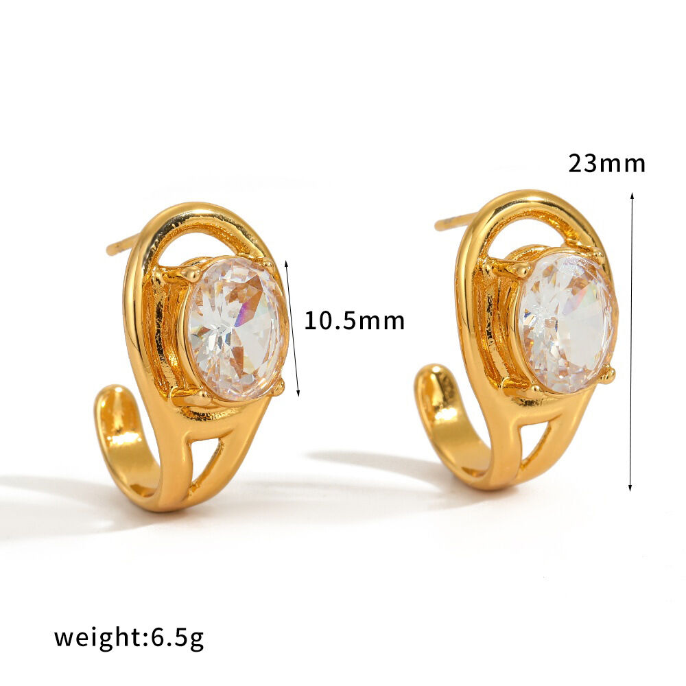 Simple Geometric Shape Stainless Steel Waterproof Gold Color Women's Stud Earrings