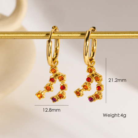Luxurious Elegant Irregular Shape Stainless Steel Waterproof Gold Color Women's Hoop Earrings