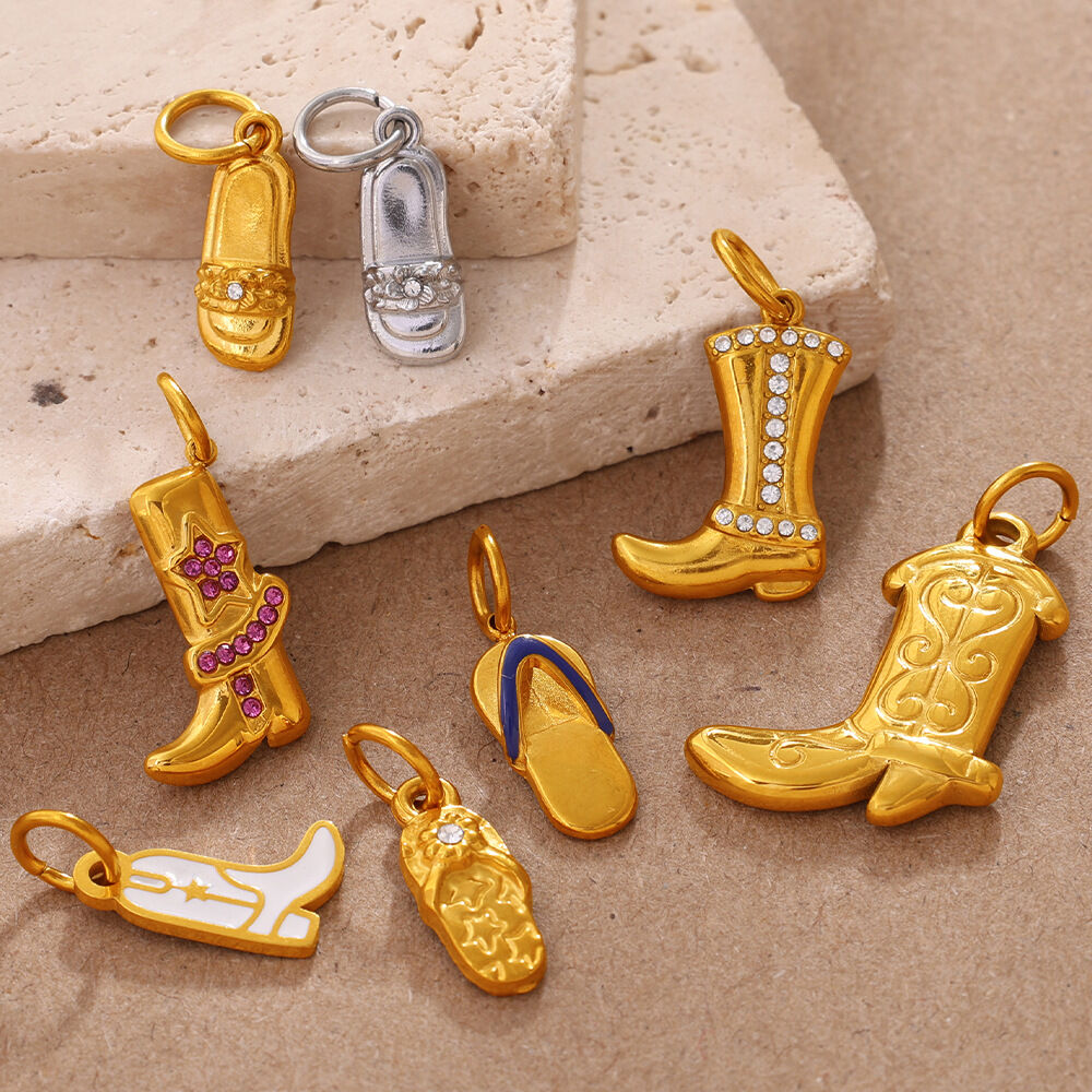 Botas diarias de la serie Simple, de acero inoxidable, resistentes al agua, color dorado, con diamantes de imitación, unisex. 2
