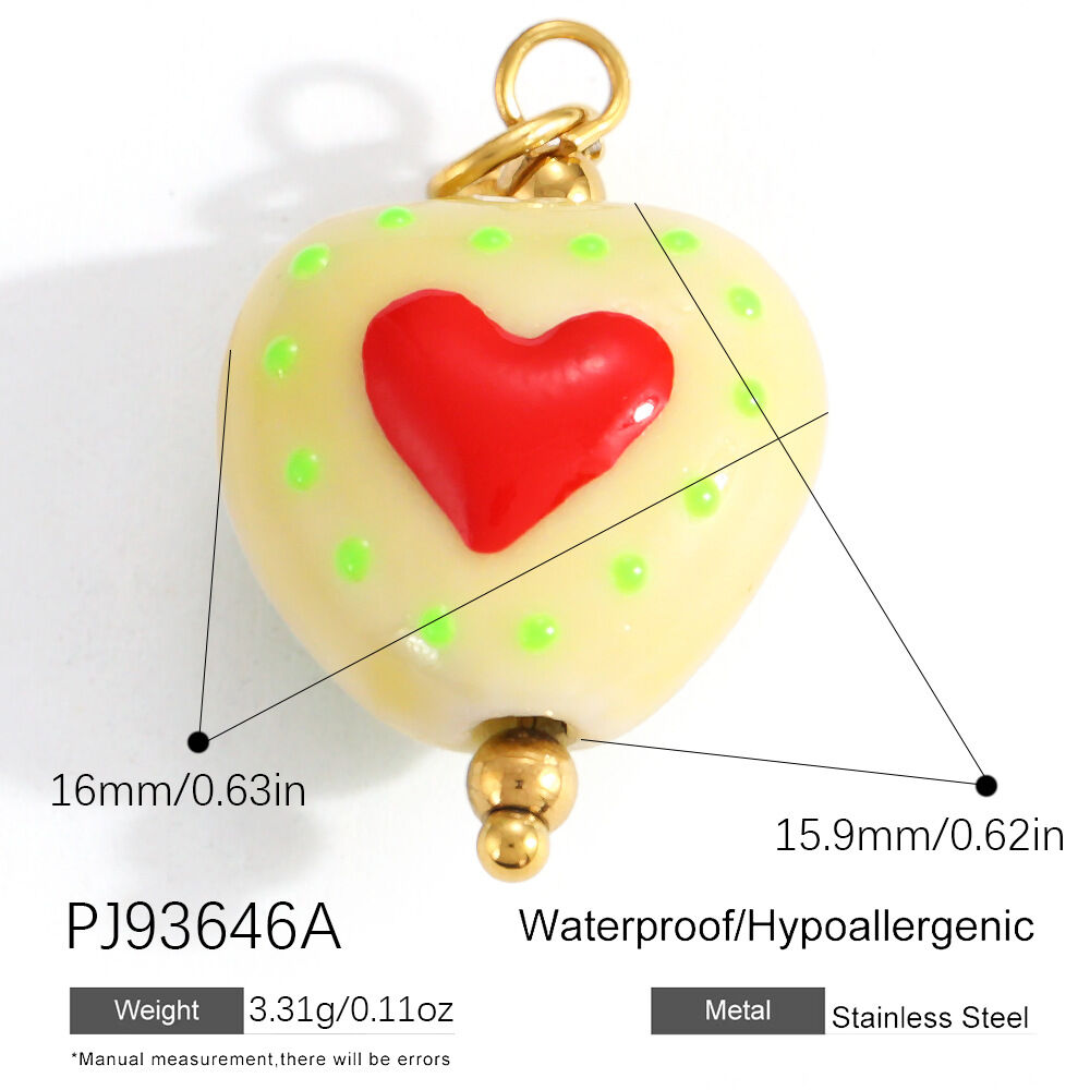 Simple Series Diy Cat Themed Heart Shaped Cartoon Ceramics Women's Pendants
